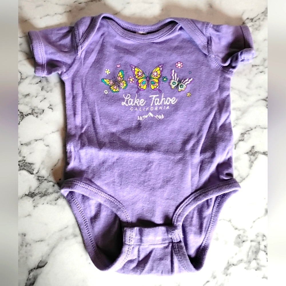 Lake Tahoe Purple‎ short sleeve baby Tee.